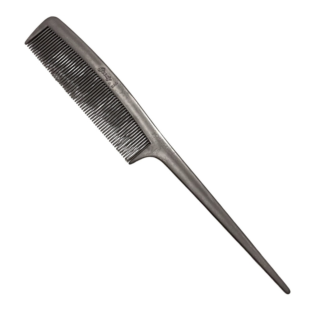 Vtg GOODY Unbreakable Plastic 8" grey Rat tail Comb Retro USA 80s 90s